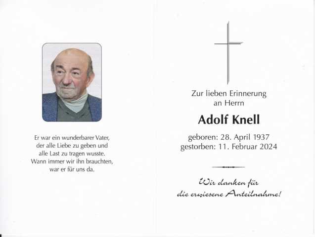 Begräbnis Adolf Knell
